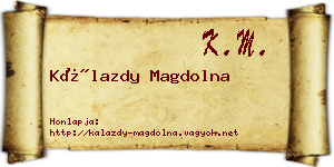 Kálazdy Magdolna névjegykártya